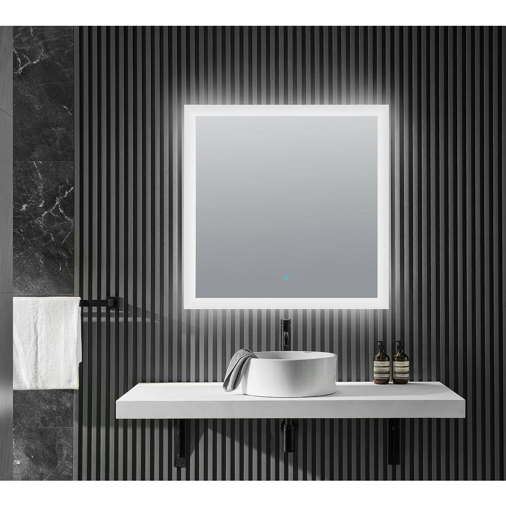 Lumina 36" Square Frameless LED Vanity Mirror with Defogger