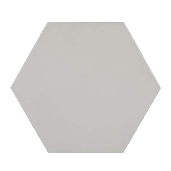 Unbranded Basics Gray 9 in. x 10 in. Matte Porcelain Hex Floor and Wall Tile (8.07 sq. ft./Case)