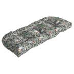 Contoured Outdoor Wicker Settee Cushion in Gray Crane