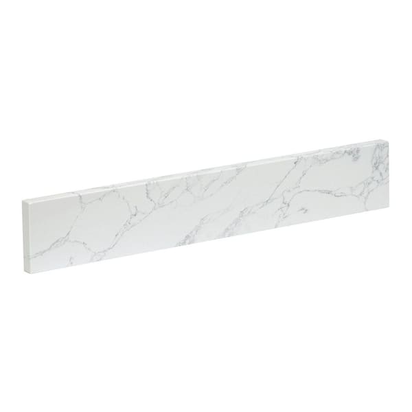 Fondis 24 in. W Engineered Stone Vanity Backsplash in Grain White