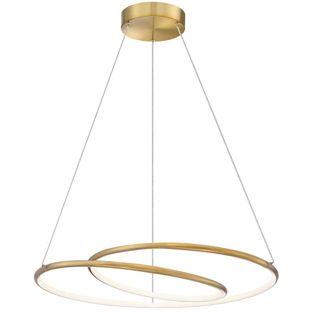 Gabriel 1-Light Dimmable Integrated LED Aged Brass Statement Chandelier