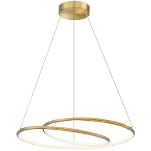 Gabriel 1-Light Dimmable Integrated LED Aged Brass Statement Chandelier