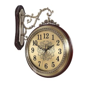 Alloy Metal Coffee Double-Sided Wall Clock