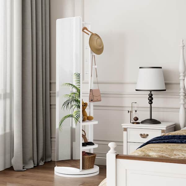 White 20 in. W x 69 in. H Rectangle Rubber Wood Classic 360
