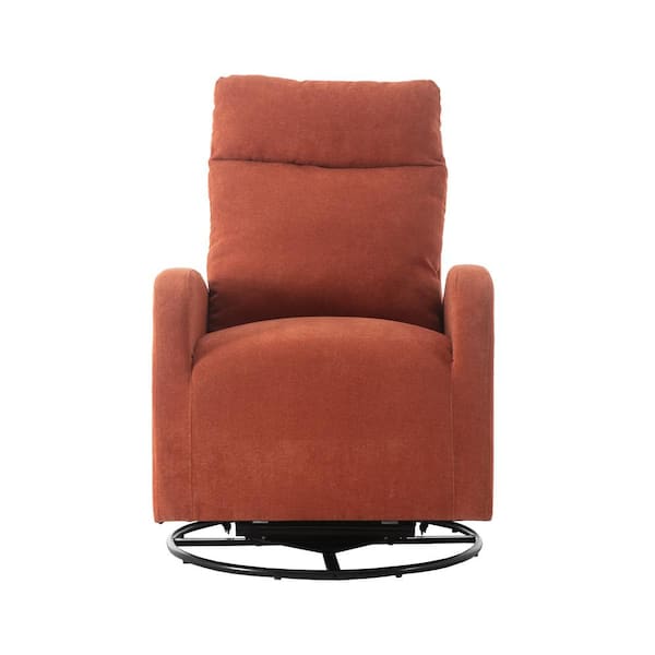 Unbranded Modern Orange Polyester Fleece Fabric Recliner and Swivel Barrel Chair Living Room Chair (Set for 1)
