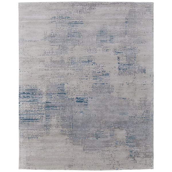 8 ft. x 10 ft. Gray, Taupe, Blue Abstract Area Rug