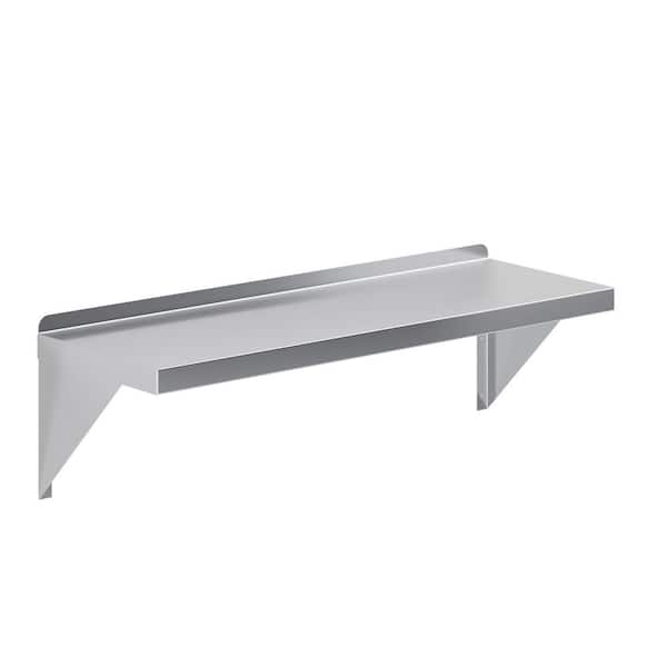 AMGOOD 12 in. W x 36 in. D Stainless Steel Wall Shelf Square Edge Kitchen, Restaurant, Garage, Laundry Decorative Wall Shelf