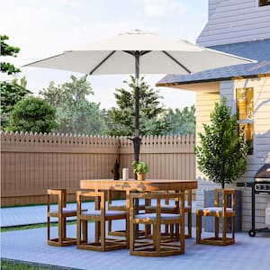 7.5 ft. Outdoor Umbrellas Patio Market Table Outside Umbrellas Nonfading Canopy and Sturdy Ribs, Ivory