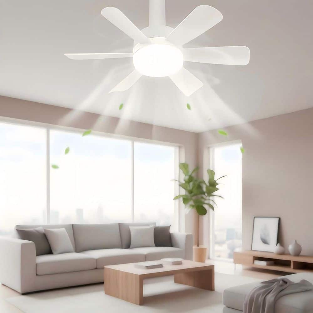 17.7 in. White Low Profile Garage Ceiling Fan with 6-Blade Foldable Design and 3-Color 2.4G Dimming LED price history on PriceWatchPro