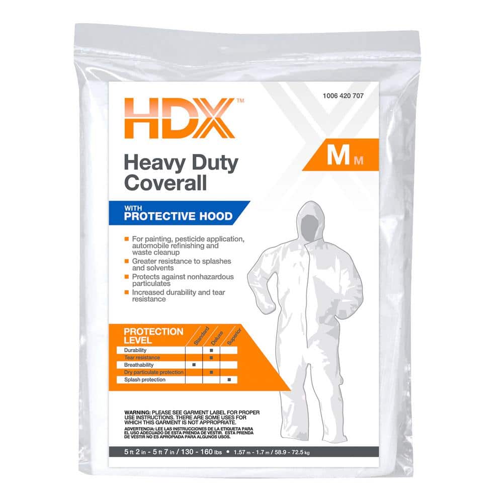 HDX Heavy-Duty Coverall with Hood Medium 09959HDX - The Home Depot