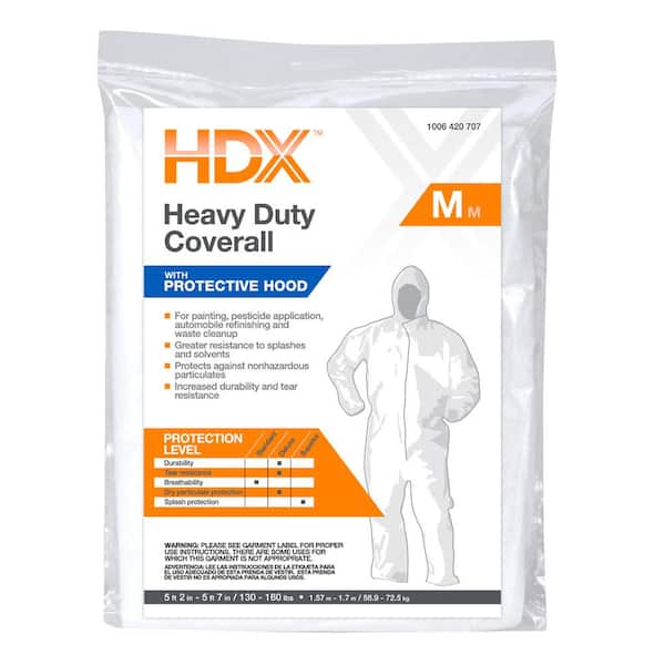 HDX Heavy-Duty Coverall with Hood Medium
