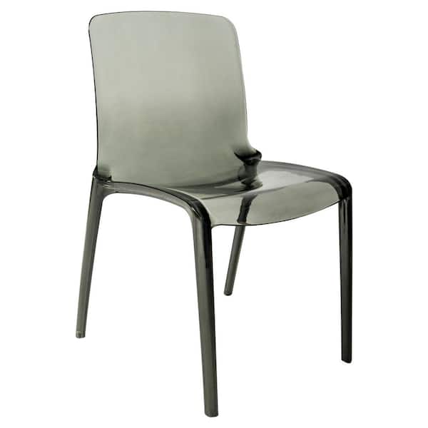 Leisuremod Murray Modern Lightweight & Stackable Dining Chair in Transparent Black