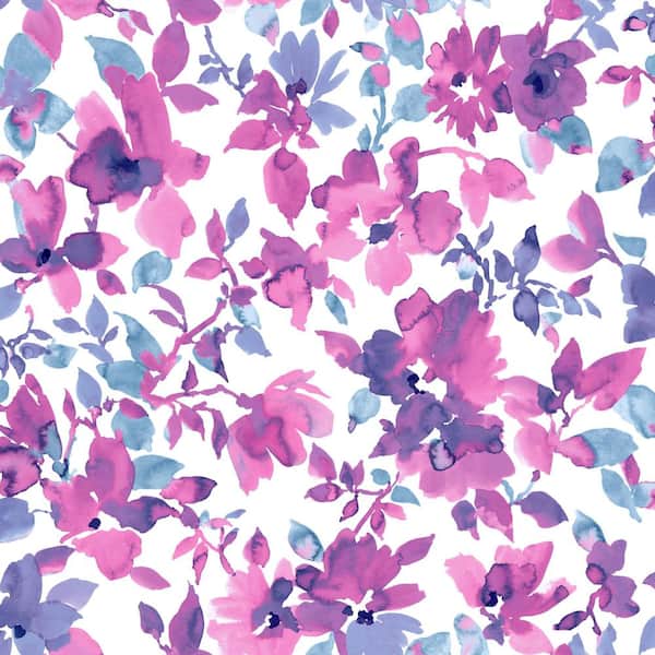 RoomMates Bright Watercolor Floral Peel and Stick Wallpaper (Covers 28.18 sq. ft.)