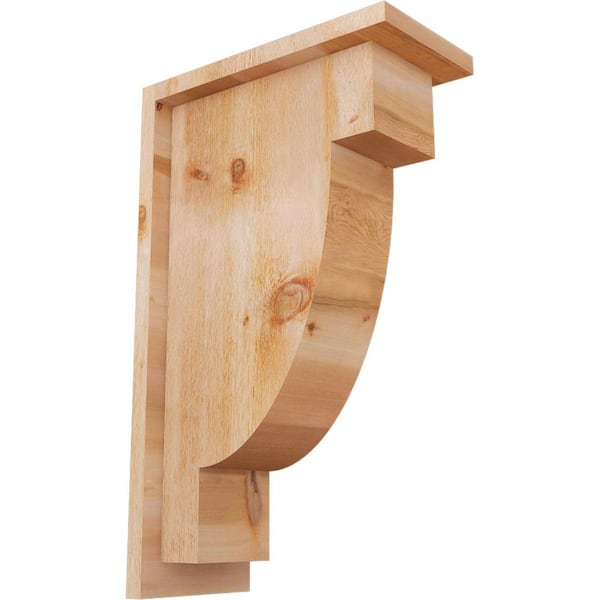 Ekena Millwork 6 in. x 12 in. x 20 in. Western Red Cedar Alpine Rough Sawn Corbel with Backplate