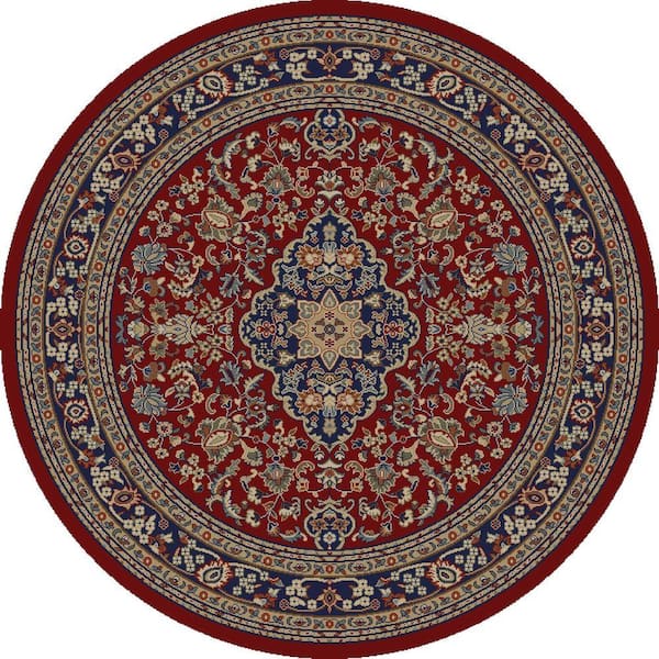 Concord Global Trading Jewel Heriz Red 5 ft. Round Area Rug