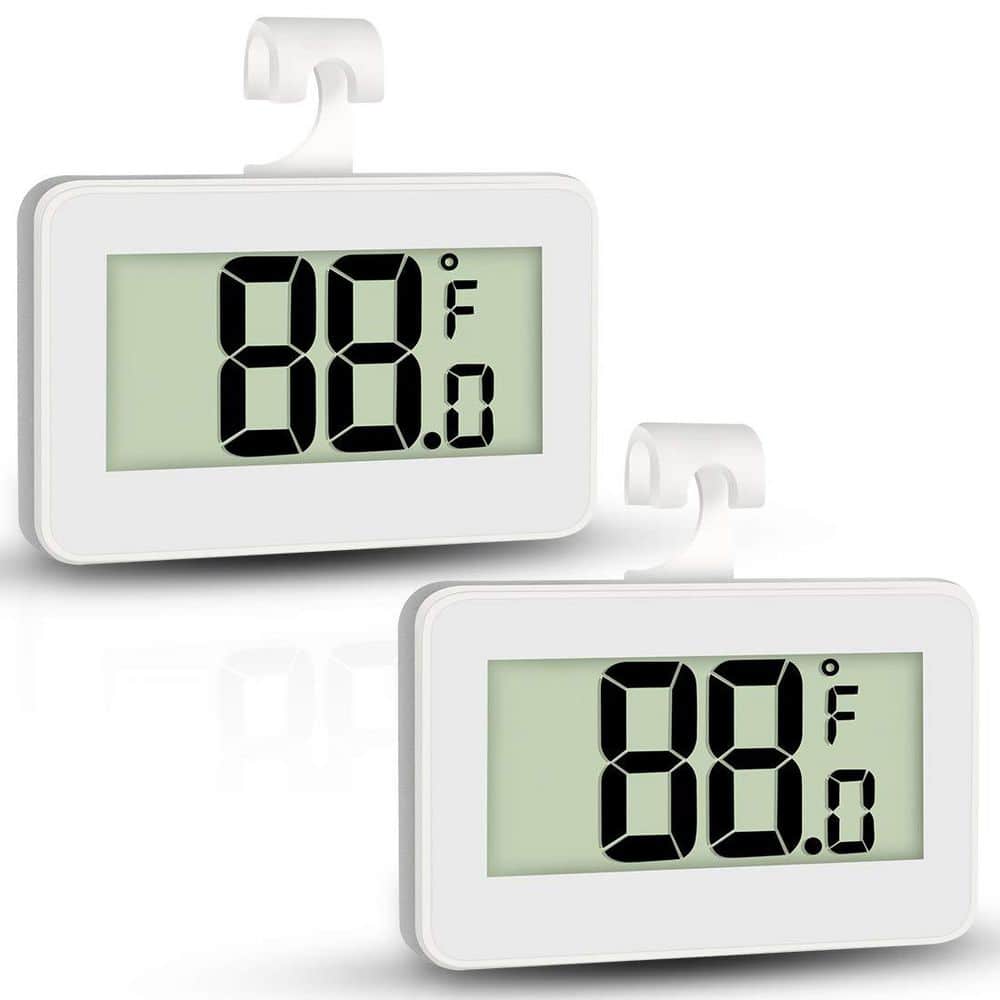 White Plastic Digital Refrigerator Freezer Thermometer Kitchen Tool Large LCD Display Easy Reading 2 Pack price history on PriceWatchPro