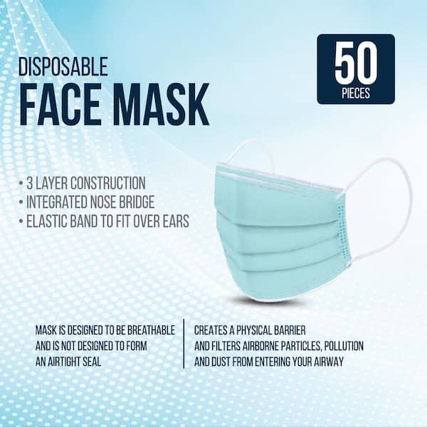 MACHIMPEX Disposable Face Mask (50-Pack) DM50US - The Home Depot