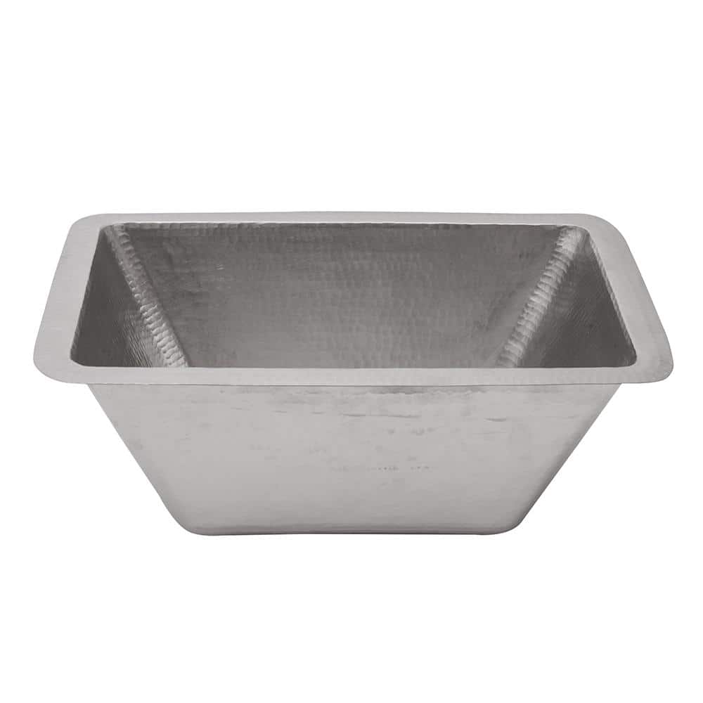 17" Rectangle Hammered Nickel-Plated Copper Bathroom Sink