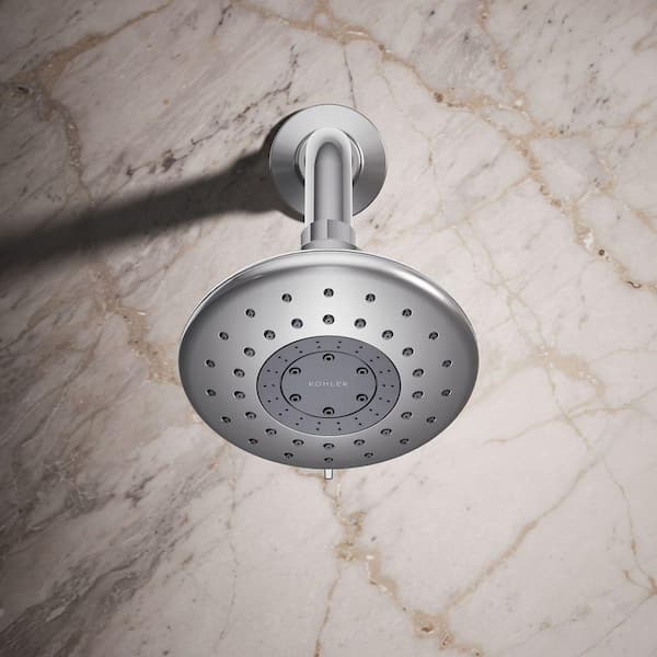 KOHLER Daisyfield 6-Spray Patterns with 1.75 GPM 4.94 in. Wall Mount Fixed Shower Head in Polished Chrome