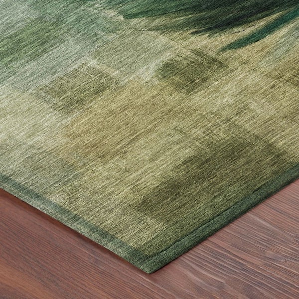 Chantille Machine Washable Indoor/Outdoor Abstract ACN2745 Green 2 ft. x 3 ft. Accent Rug