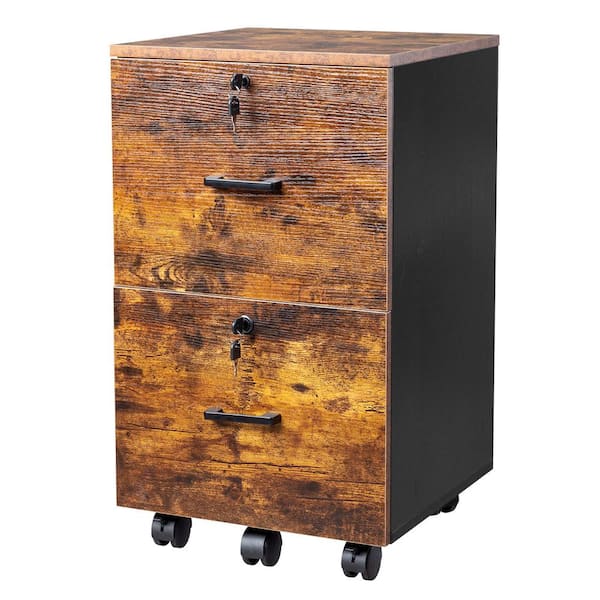 Karl home 2 Drawers Brown Engineered Wood 15.75 in. W Vertical File Cabinet