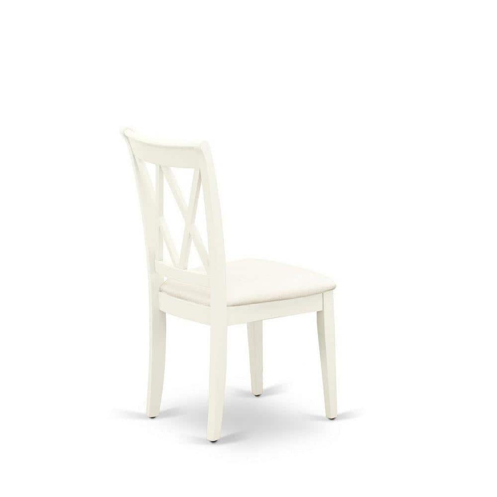 Linen White Round Rubberwood Dining Table Set with Microfiber Seats