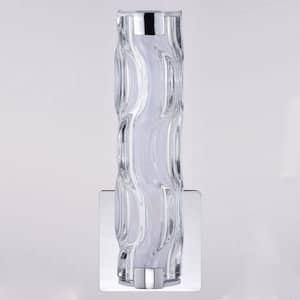 Marseille 4.75 in. W 1-Light Chrome LED Bathroom Vanity Fixture Clear Glass