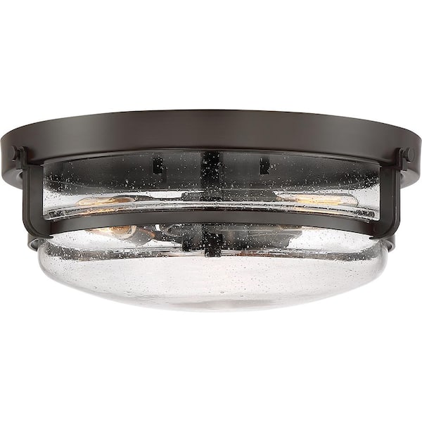 Quoizel Outpost 14.75 in. 3-Light Palladian Bronze Flush Mount