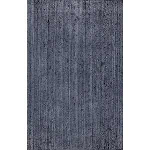 Rigo Chunky Loop Jute Navy Doormat 2 ft. x 3 ft.  Area Rug
