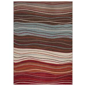 Chester Waves Multi 8 ft. x 11 ft. Area Rug