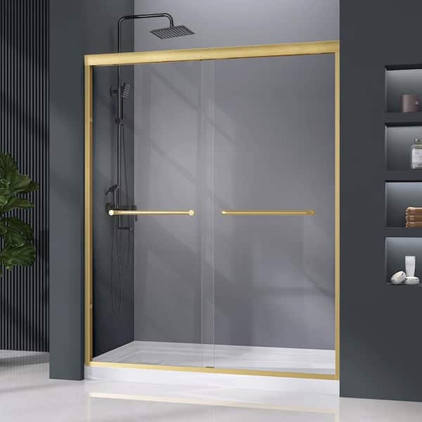 Zeafive 56 to 60 in. W x 72 in. H Double Sliding Shower Door