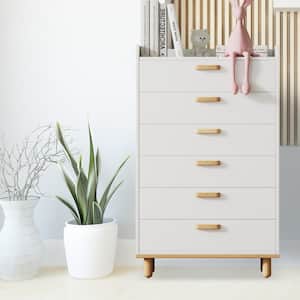 Hermione White 6-Drawer 26 in. Wide Chest of Drawers