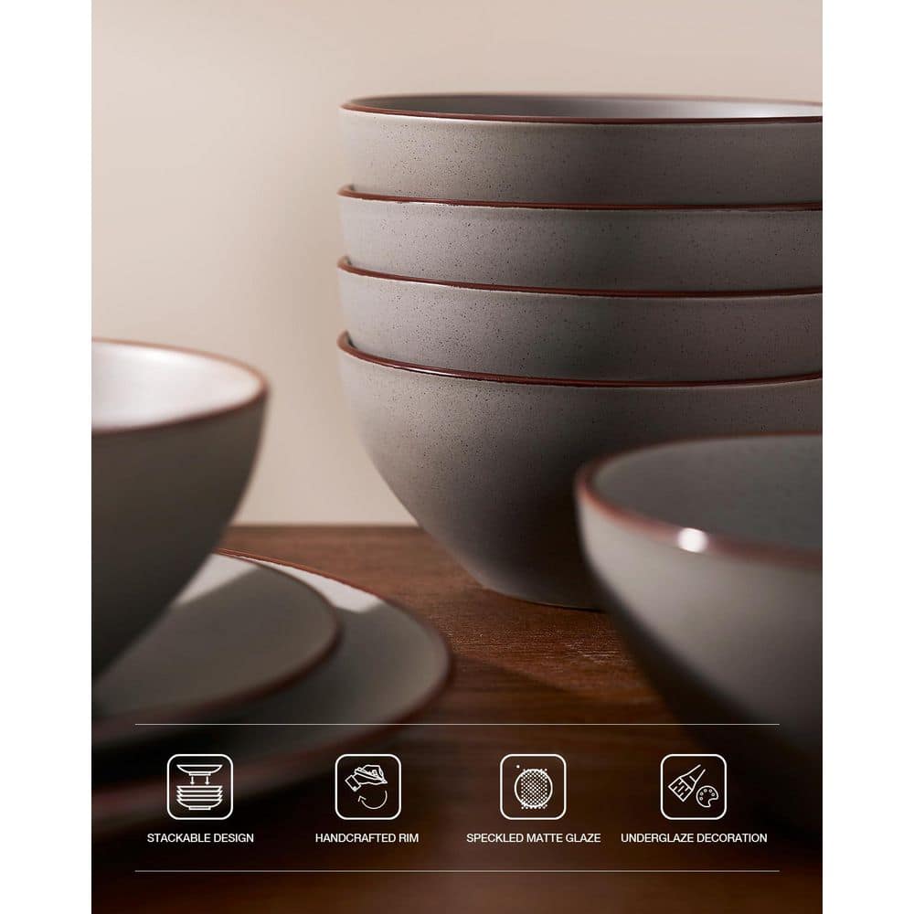 12-Piece Stoneware Speckled Dinnerware Set - Thumbnail 5