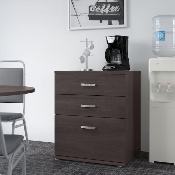 Unbranded Universal Storm Gray 33.98 in. Accent Storage Cabinet with Drawers