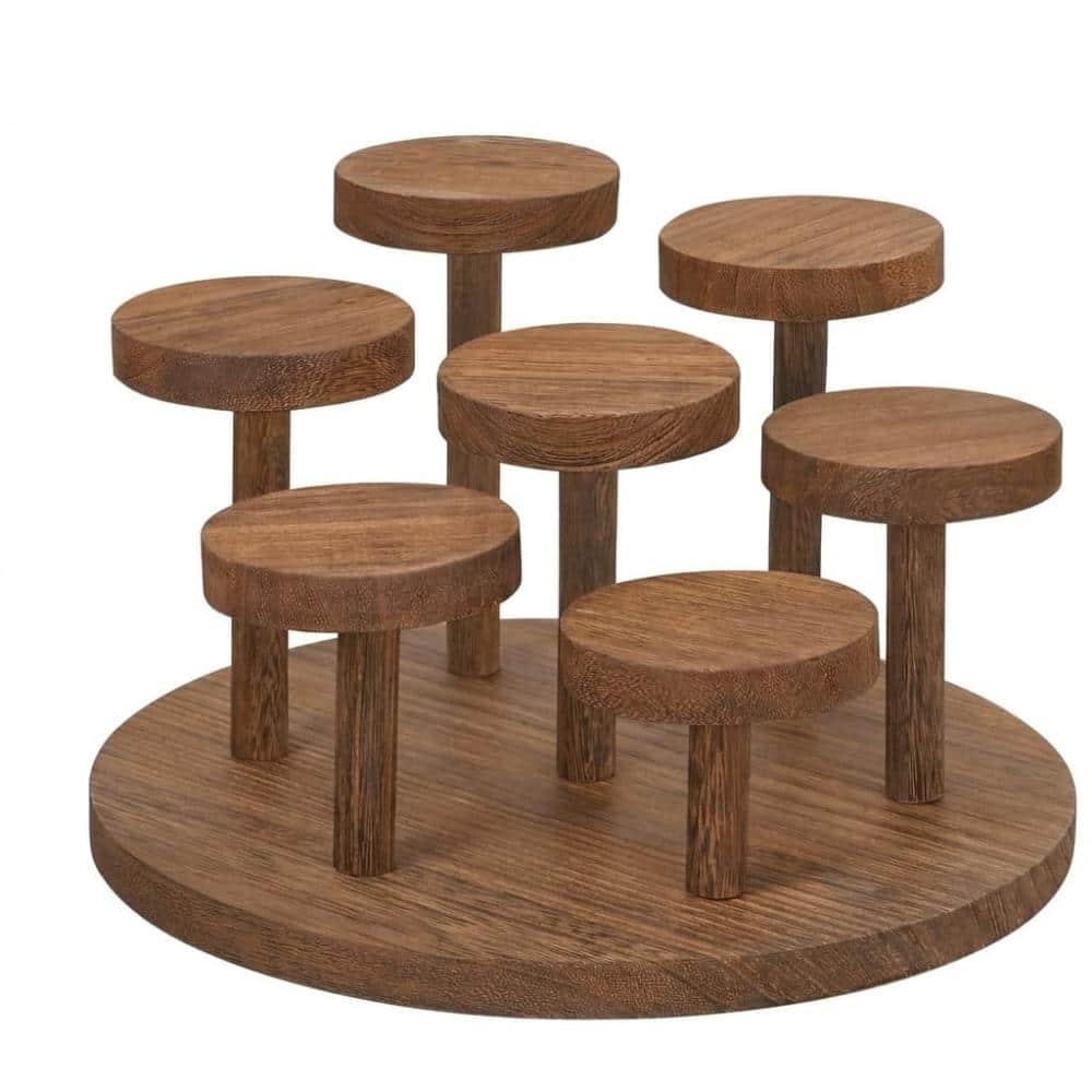 "6.7"" 7‑Tier Brown Wooden Display Riser & 3‑Tier Black Bamboo Plant Stand, Multi‑Level Decor Shelf & 8‑Pot Ladder Shelf" price history on PriceWatchPro
