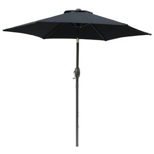 7.5 ft. Aluminum Outdoor Patio Umbrella with Hand Crank Lift in Black