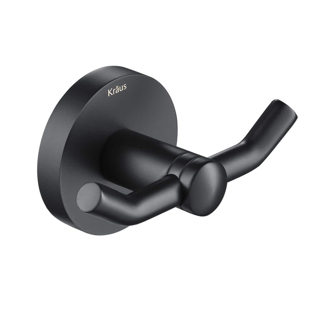 Matte Black Modern Double Wall Mounted Robe Hook