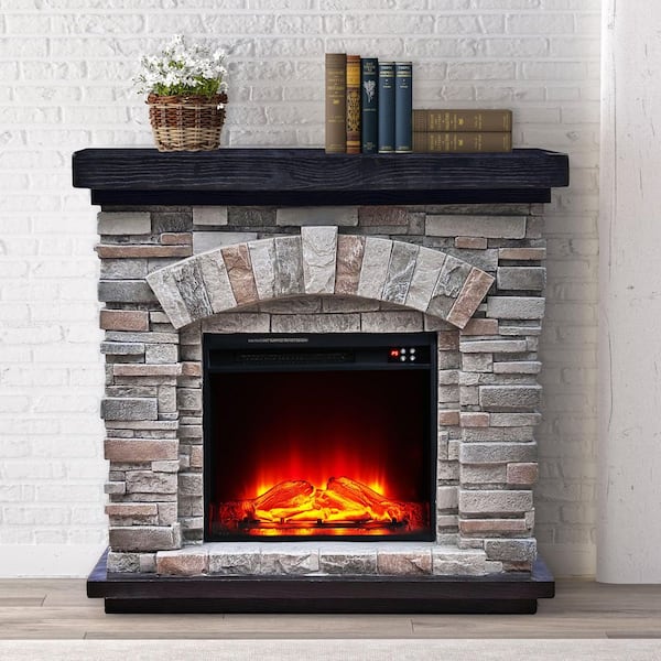 FESTIVO 36 in. Freestanding Electric Fireplace in Gray FFP20141