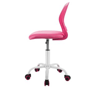 Adjustable Pink Mesh Swivel Armless Office Task Chair