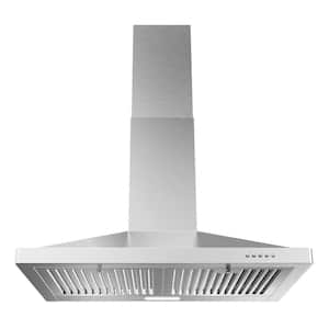 30 in. Stadera Ducted Wall Mount Range Hood in Brushed Stainless Steel with Baffle Filters,Push Button Control,LED Light