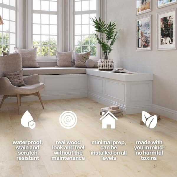 Lucida USA (Sample) MaxCore Pro Greige Gray Wood Look 20-mil Waterproof Interlocking Luxury Vinyl Plank