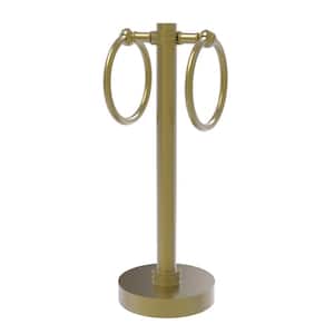 Vanity Top 2 Towel Ring Guest Towel Holder with Dotted Accents in Satin Brass