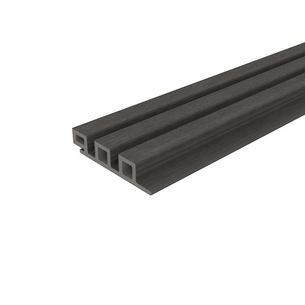 NewTechWood European Siding System 4.8 in. x 12 in. Composite Norwegian Board Siding in Argentinian Silver Gray Sample