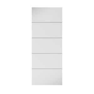 24 in. x 80 in. x 1-3/8 in. Contemporary U-Grooved Design (Atlanta) White Primed Core Flush Wood Interior Slab Door