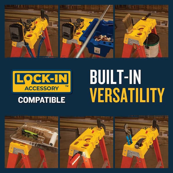 Werner - 6 ft. Fiberglass Step Ladder (10 ft. Reach Height) with 300 lb. Load Capacity Type IA Duty Rating