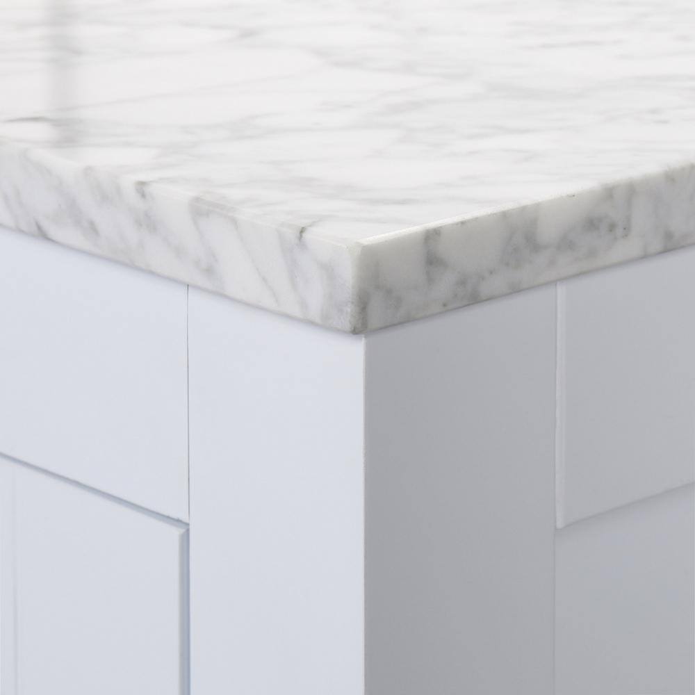 Sheffield 72" White Marble Top Double Vanity