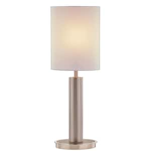 Catriona 27 in. Satin Nickel Modern Slim Oval Design LED Touch Table Lamp