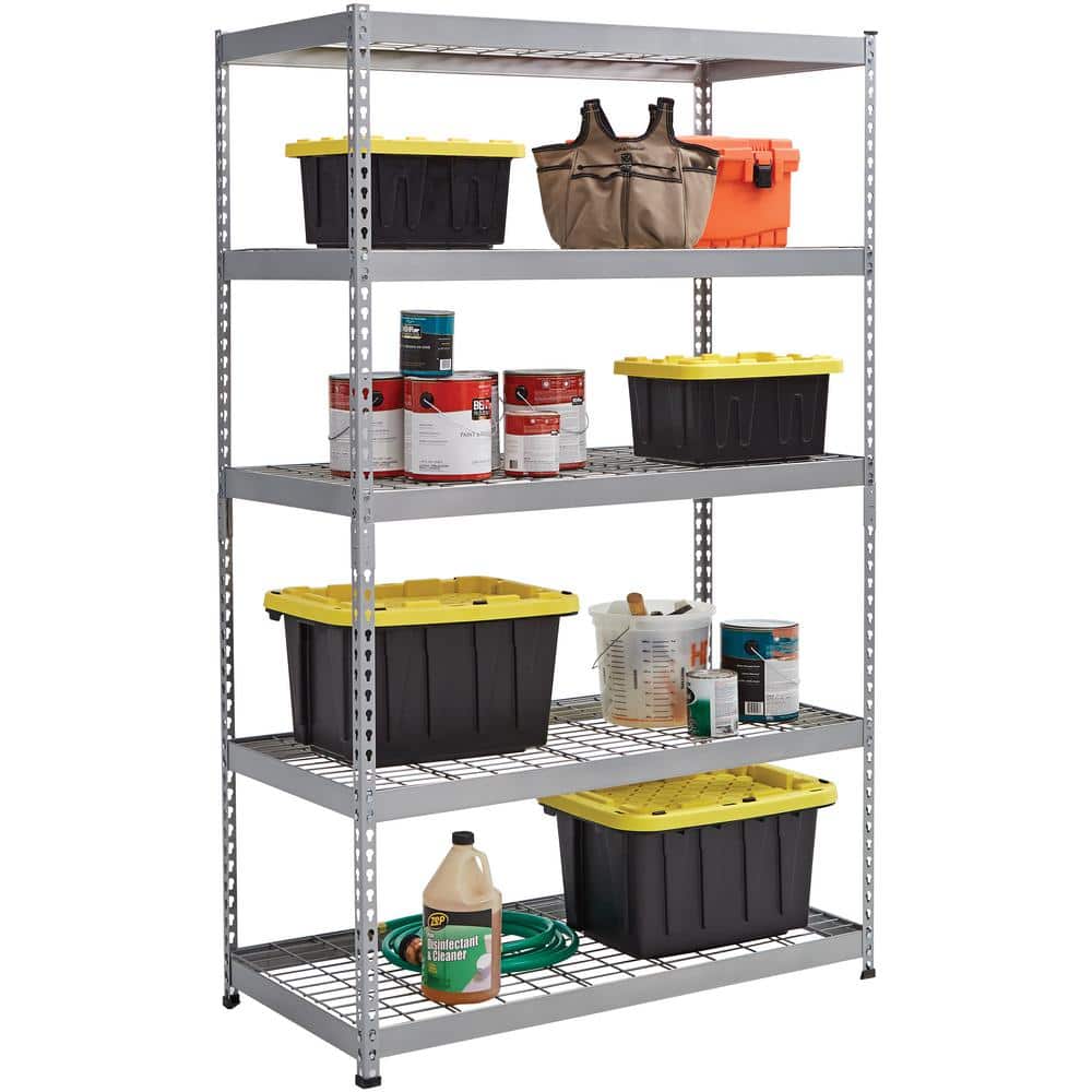 mount-it! Stainless Steel 5-tier Metal Garage Storage Shelving Unit with  Wheels 24 in. x 74.25 in. x 18 in. MI-7862 - The Home Depot