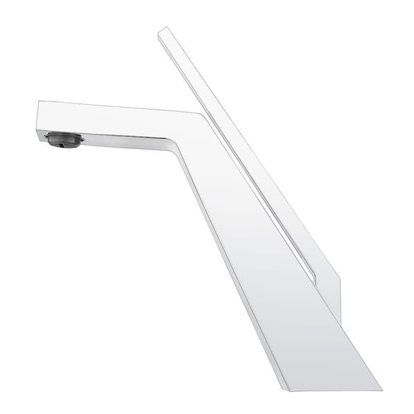 Single Handle Single Hole Bathroom Faucet with Valve Deck Mount Brass Vanity Sink Taps in Polished Chrome