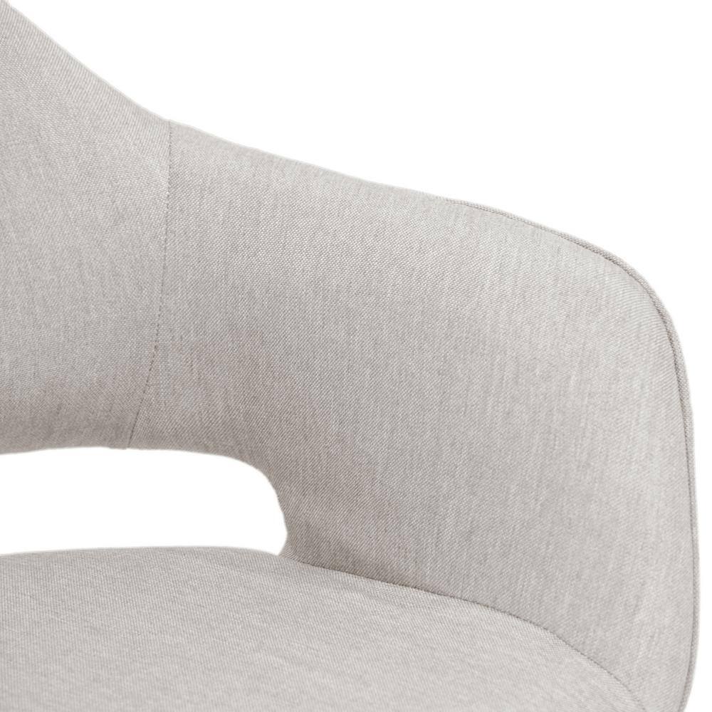 Beige Upholstered High Back Mid-Century Arm Chair